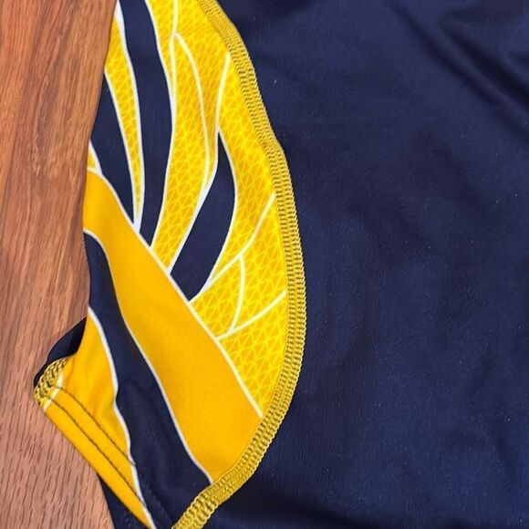 NWT TYR navy and yellow one piece swimsuit performance diamond fit size small (3 - Picture 3 of 5